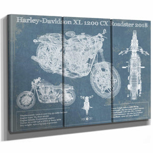 Harley-Davidson XL 1200 CX Roadster 2018 Blueprint Motorcycle Patent Print