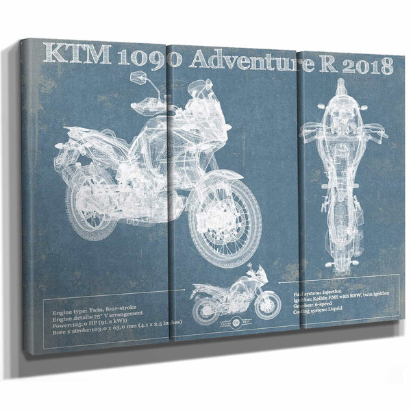 KTM 1090 Adventure R 2018 Blueprint Motorcycle Patent Print