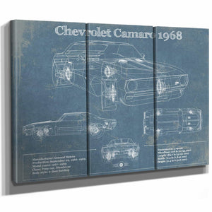 Chevrolet Camaro 1968 Blueprint Vintage Auto Patent Print