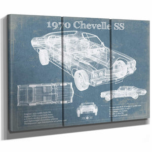 1970 Chevrolet Chevelle SS Original Blueprint Art