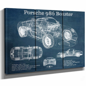 Porsche Boxster (Type 986) Blueprint Vintage Auto Print