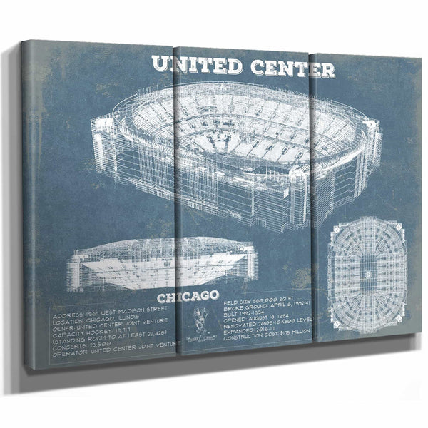 United Center - Chicago Blackhawks Vintage Hockey Print
