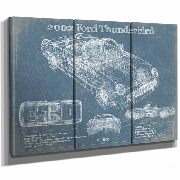 2002 Ford Thunderbird Original Blueprint Art