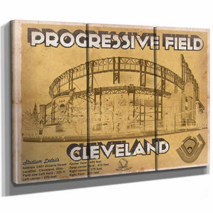 Vintage Cleveland Indians Progressive Field Baseball Print