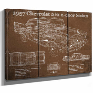 1957 Citroen 2Cv Vintage Blueprint Auto Print
