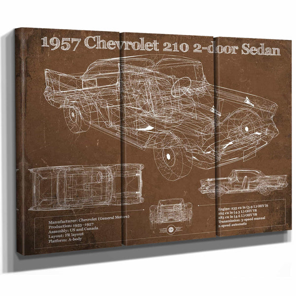 1957 Citroen 2Cv Vintage Blueprint Auto Print