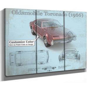 Oldsmobile Toronado (1966) Car Original Blueprint Art