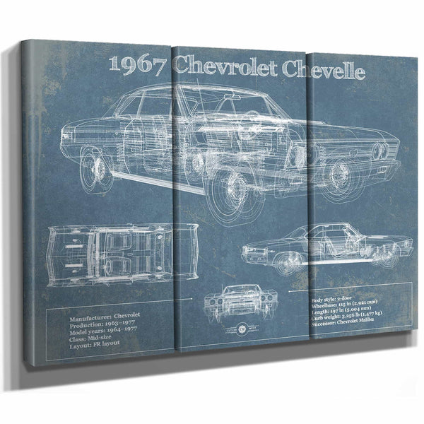 1967 Chevrolet Chevelle Original Blueprint Art