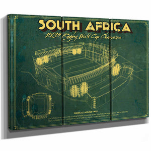 South Africa World Cup 2019 Champions - Vintage Ellis Park Stadium Print