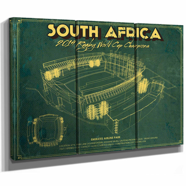 South Africa World Cup 2019 Champions - Vintage Ellis Park Stadium Print