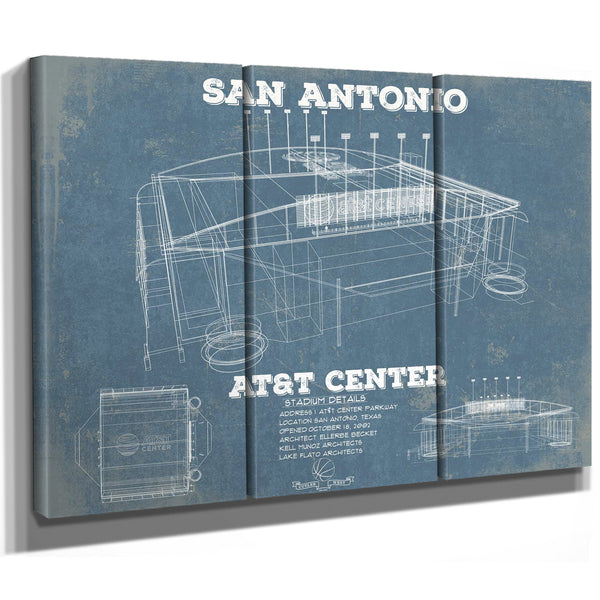 San Antonio Spurs - AT&T Center Vintage Basketball Blueprint NBA
