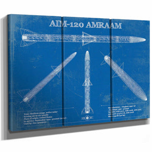 AIM-120 AMRAAM Blueprint Vintage Missile Print
