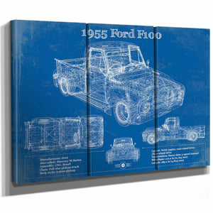 1955 Ford F100 Vintage Blueprint Auto Print