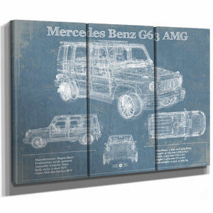 Mercedes Benz GLE580 (2020) Blueprint Vintage Auto Print