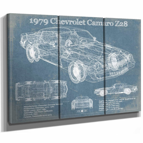 1979 Chevrolet Camaro Z28 Blueprint Vintage Auto Patent Print