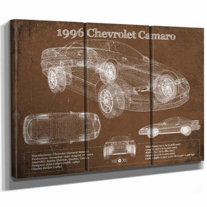 1996 Chevrolet Camaro Vintage Blueprint Auto Print