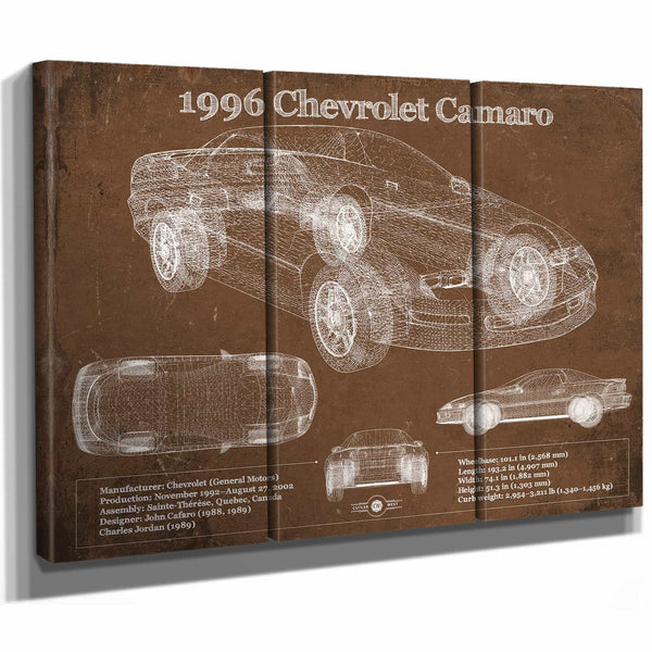 1996 Chevrolet Camaro Vintage Blueprint Auto Print