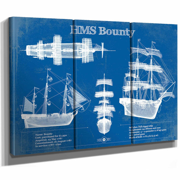 HM Armed Vessel Bounty Blueprint Original Wall Art