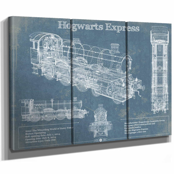 Hogwarts Express Vintage Blueprint Train Print