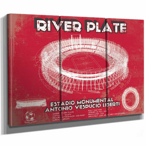 River Plate Estadio Monumental Antonio Vespucio Liberti Team Color Blueprint Soccer Print