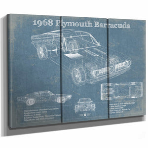1968 Plymouth Barracuda Original Blueprint Art