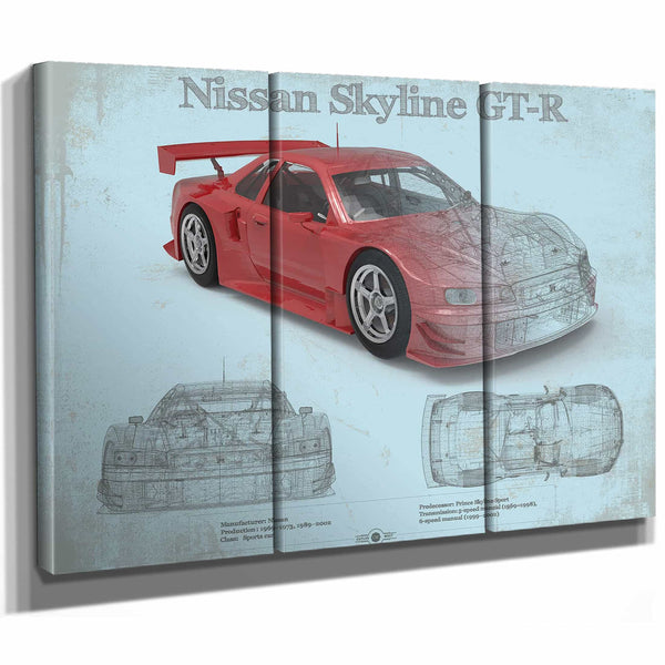 Nissan Skyline GT R Original Blueprint Art