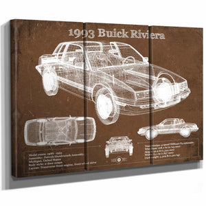 1993 Buick Riviera Vintage Blueprint Auto Print