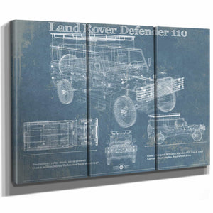 Land Rover Defender 110 Blueprint Vintage Auto Patent Print