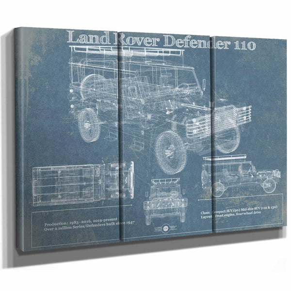 Land Rover Defender 110 Blueprint Vintage Auto Patent Print