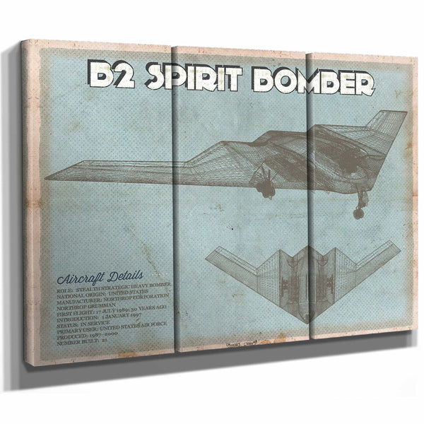 B2 Spirit Bomber Patent Blueprint Original Design Wall Art