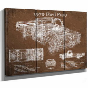 1970 Ford F100 Vintage Blueprint Auto Print