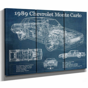 1989 Chevrolet Monte Carlo SS Blueprint Vintage Auto Patent Print