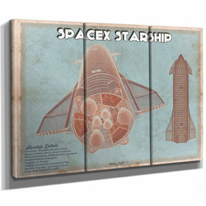 SpaceX Starship Vintage Space Exploration Print