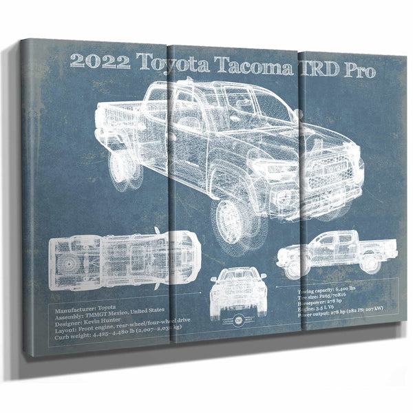 2022 Toyota Tacoma TRD Pro Blueprint Vintage Auto Print