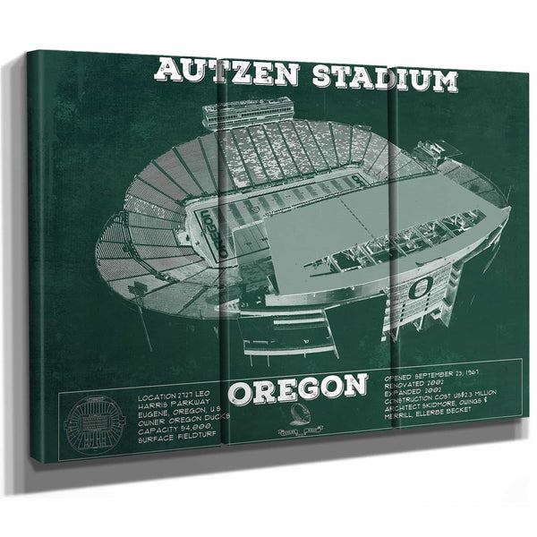 Vintage Autzen Stadium - Oregon Ducks Football Print