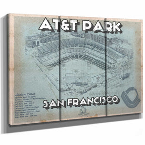 San Francisco Giants - AT&T Park Vintage Baseball Print