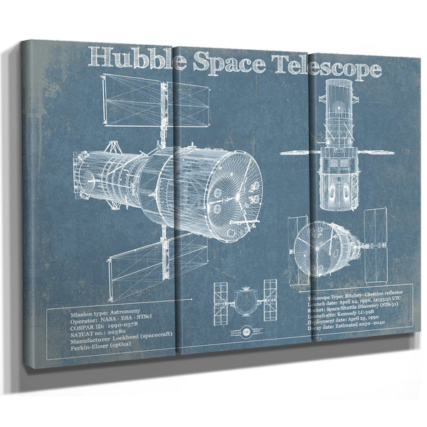 Hubble Telescope Blueprint Wall Art
