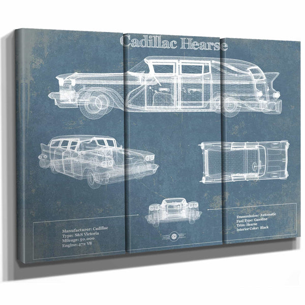 Cadillac Hearse Vintage Blueprint Auto Print