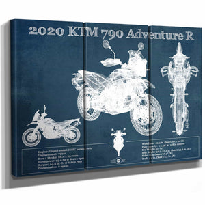 2020 Ktm 790 Adventure R Vintage Blueprint Auto Print