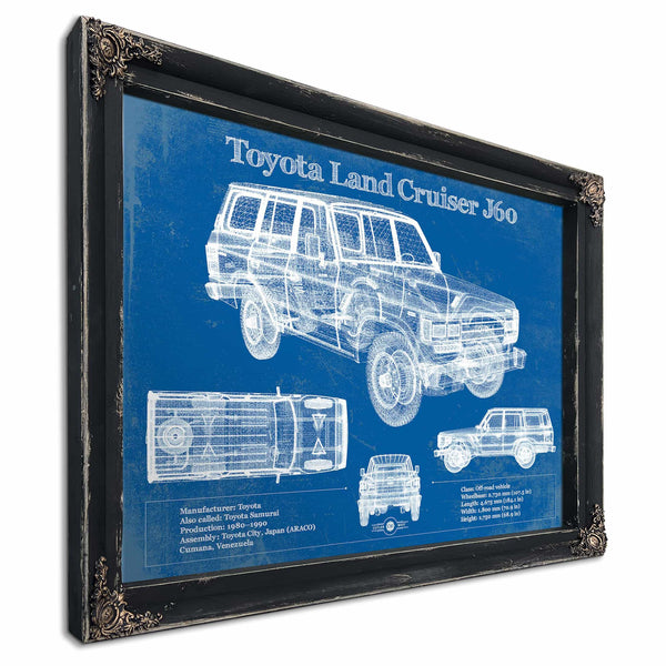 Toyota Land Cruiser J60 Blueprint Vintage Auto Print