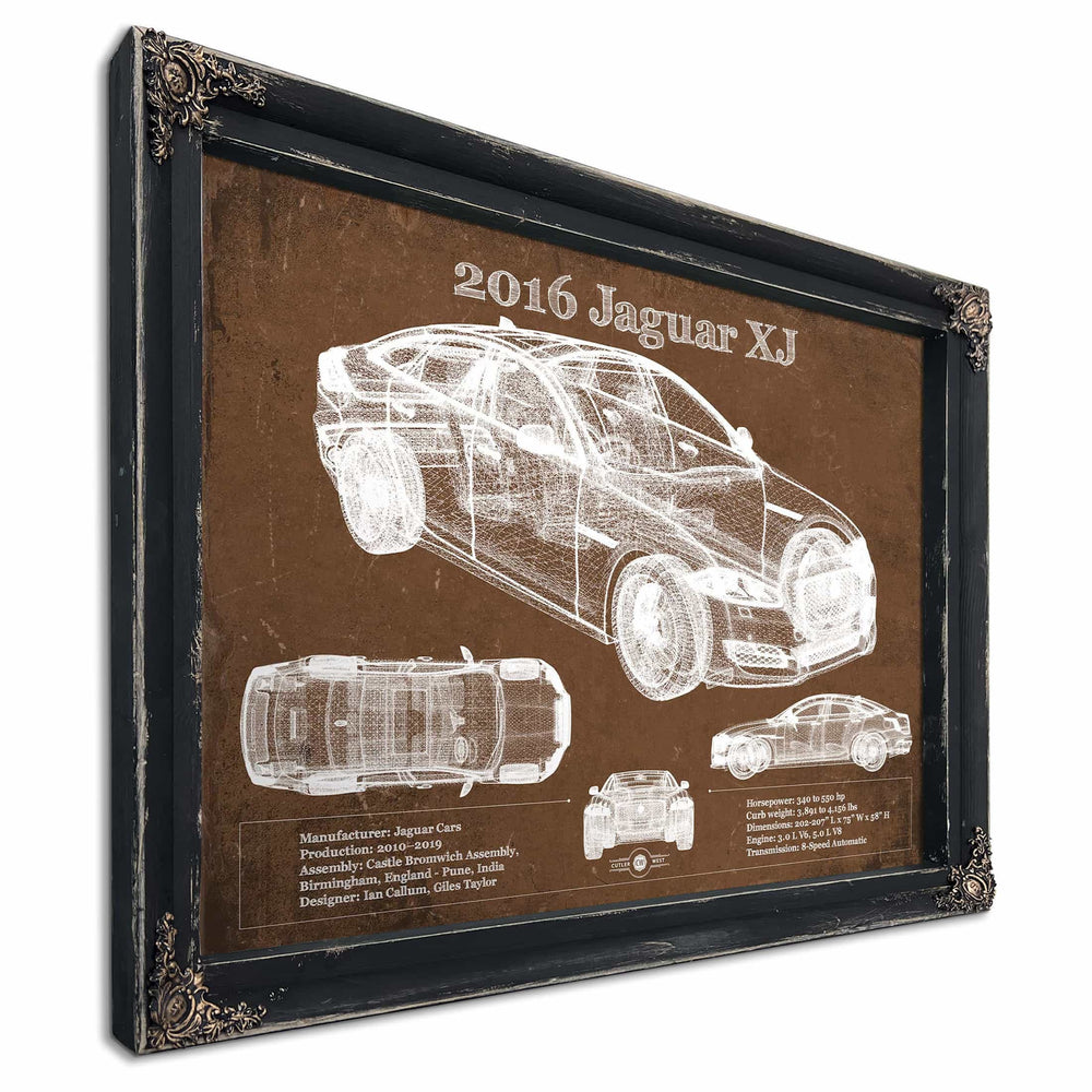 2016 Jaguar XJ Car Original Blueprint Art