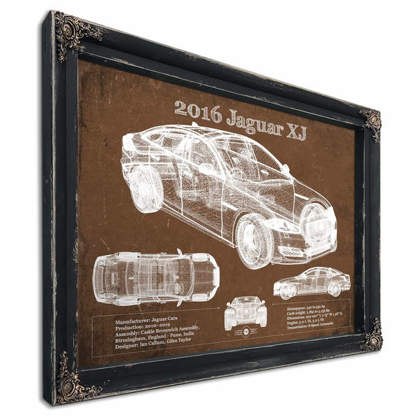 2016 Jaguar XJ Car Original Blueprint Art