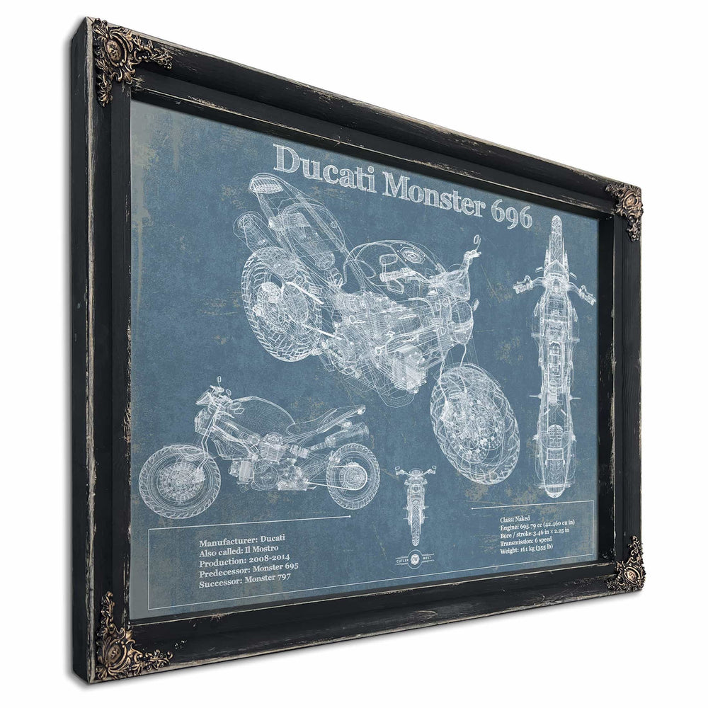 Ducati Monster 696 Blueprint Motorcycle Patent Print