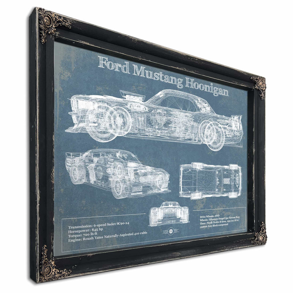 Ford Mustang Hoonigan Vintage Blueprint Auto Print