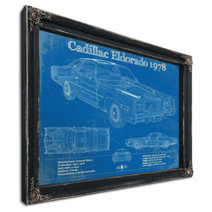 Cadillac Eldorado 1978 Vintage Blueprint Auto Print