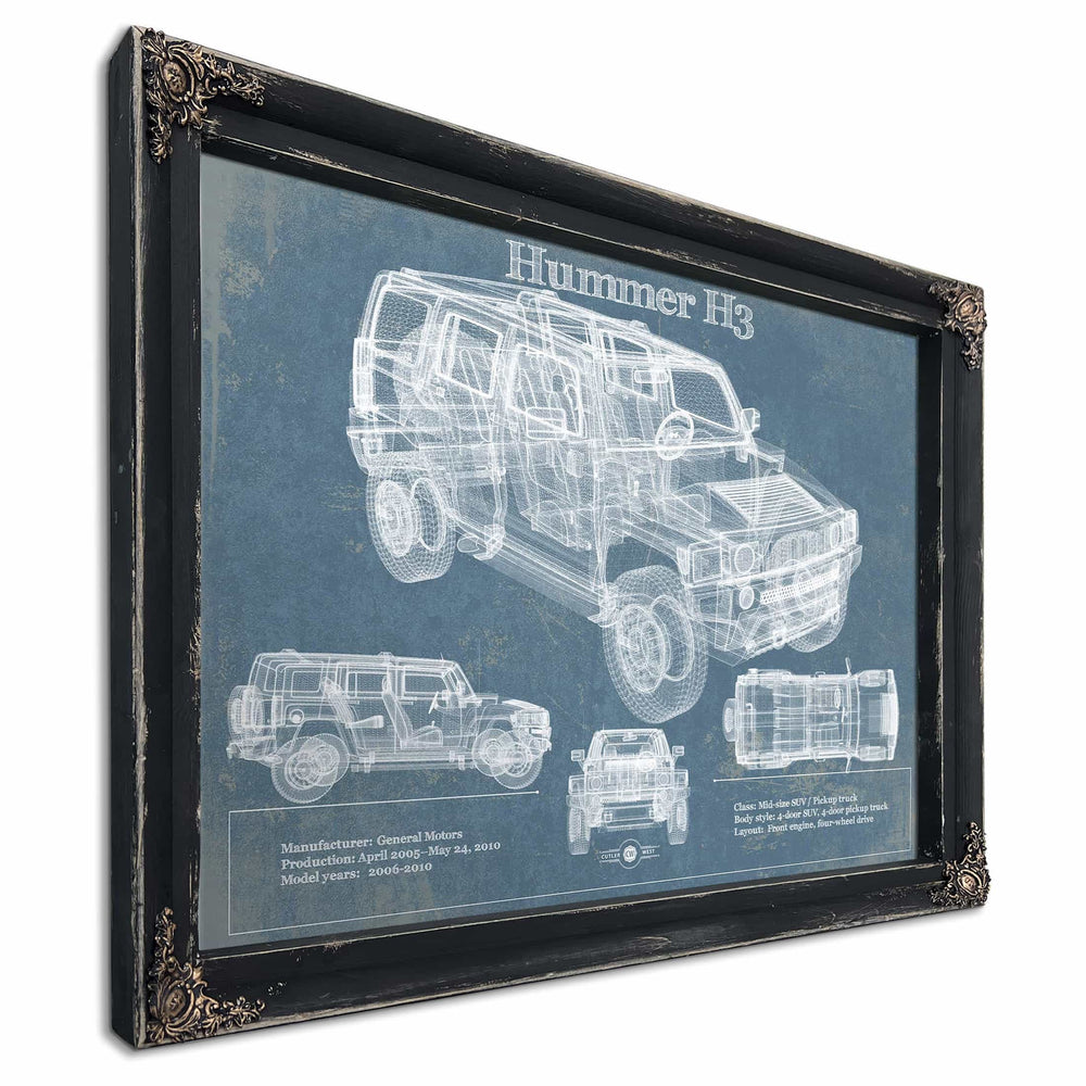 Hummer H3 Vintage Blueprint Auto Print