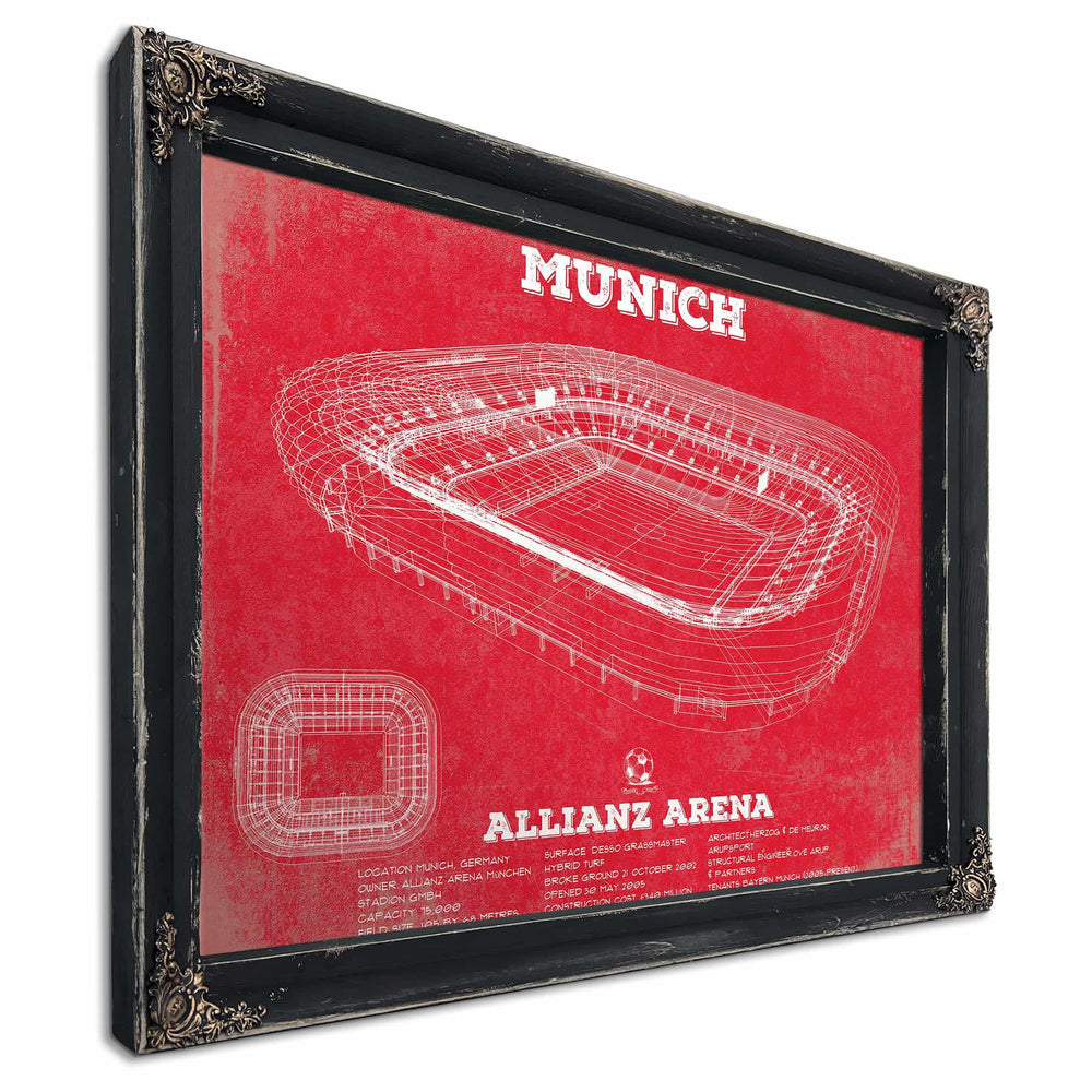 Bayern Munich FC Vintage Allianz Arena Soccer Team Color Print