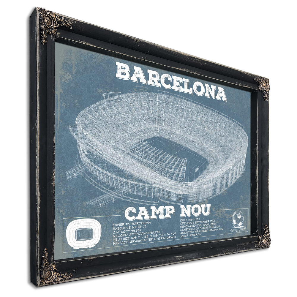 Vintage FC Barcelona Camp Nou Stadium Soccer Print