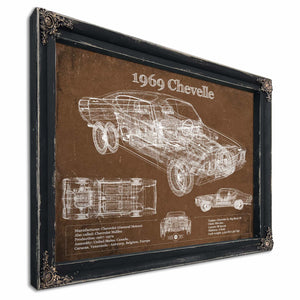 1969 Chevrolet Chevelle Malibu Original Blueprint Art