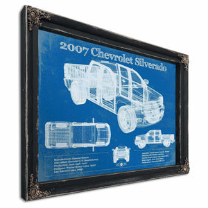 2007 Chevrolet Silverado 1500 Vintage Blueprint Auto Print